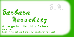 barbara merschitz business card